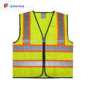 Top Reflektierende Sicherheitsweste Bright Neon Gelb Workwear Mit 2 Zoll Reflexstreifen Orange Trim Zipper Front Class 2